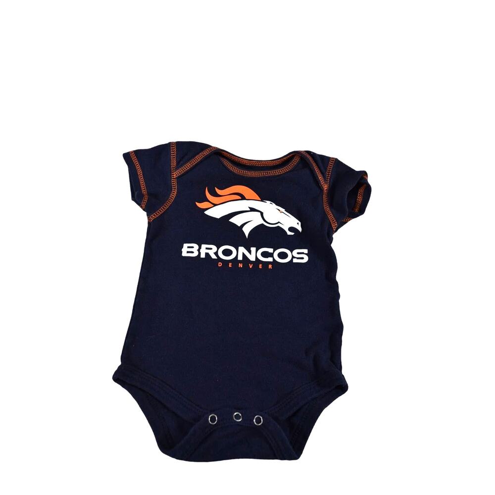 Denver Broncos NFL Apparel Baby Sz 12M Unisex Navy Blue Body Suit Bronco Logo